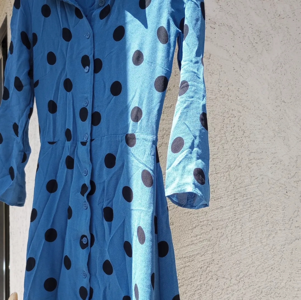 Blue polka dot Reformation dress